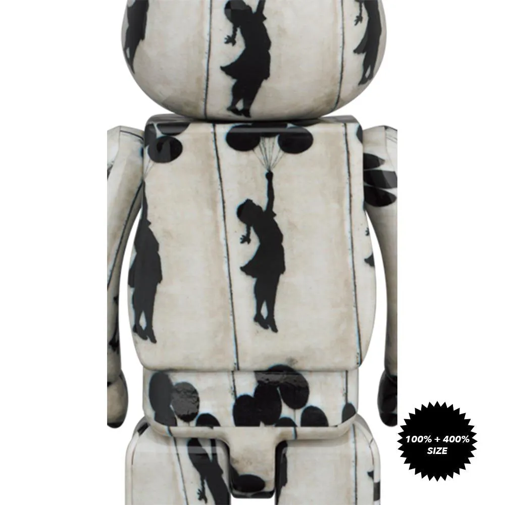 Banksy Flying Balloon Girl 100%   400% Bearbrick Set by Medicom Toy