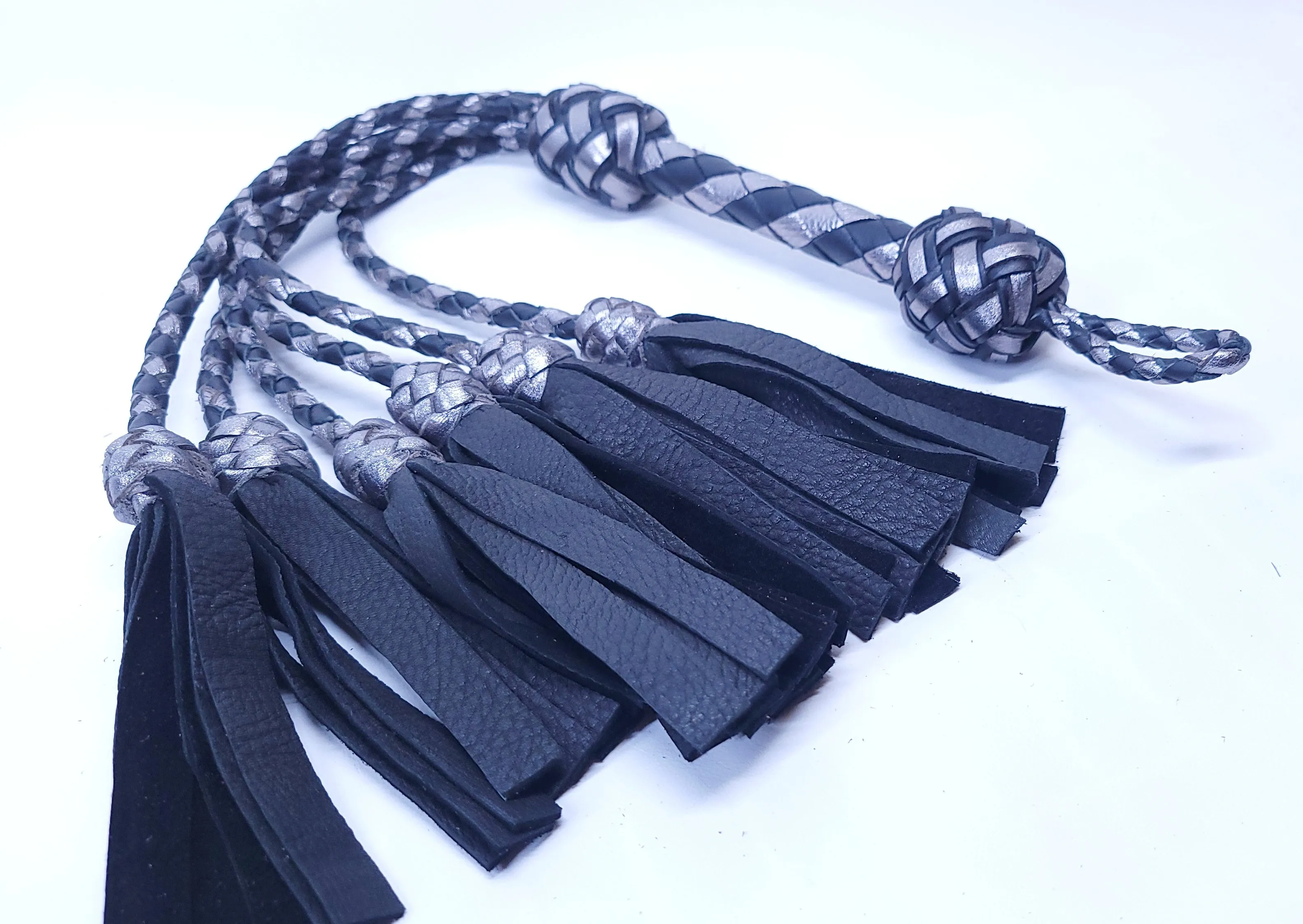 Black and Silver Deerskin Thumper- In Stock