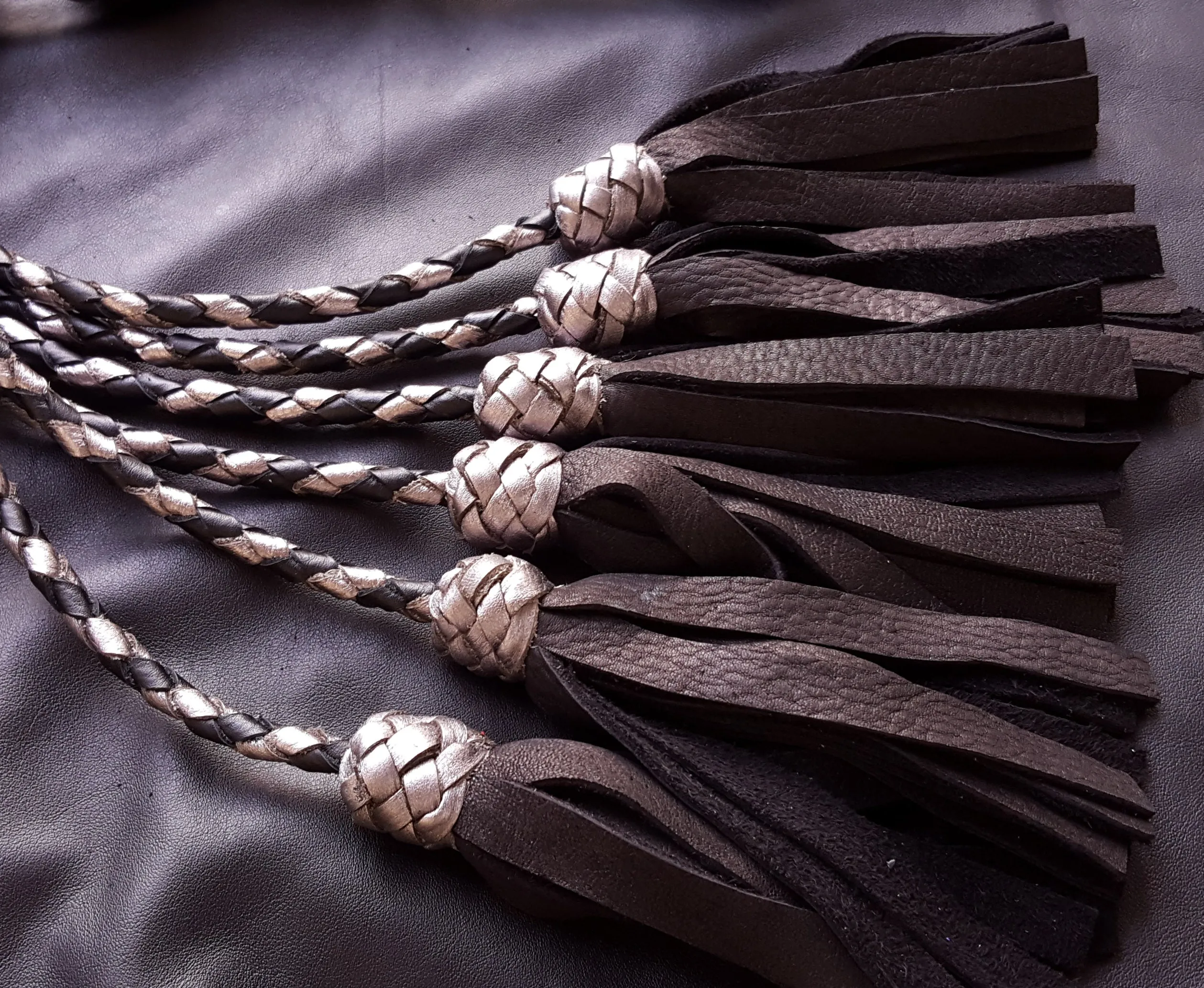Black and Silver Deerskin Thumper- In Stock