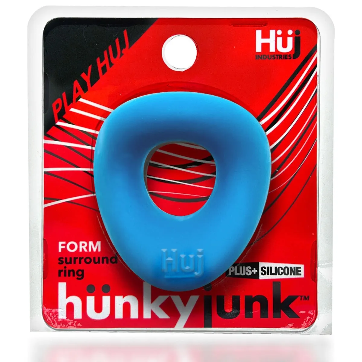 Hunkyjunk Form Silicone Cock Ring Teal Ice