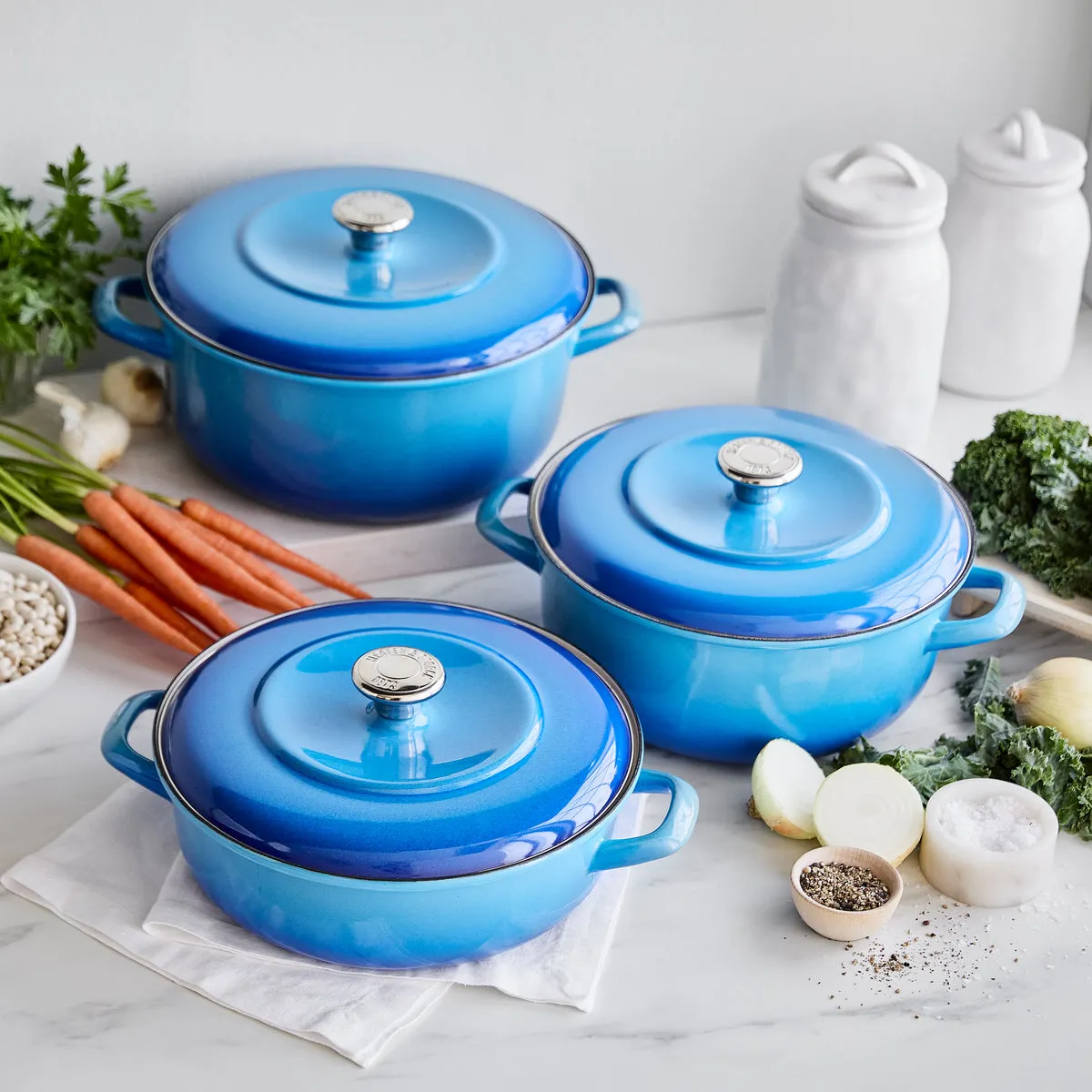 Merten & Storck Enameled Iron 1873 Dutch Oven, 5.3-Quart | Azure Blue